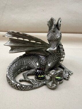 Vintage Pewter Dragon Figurine